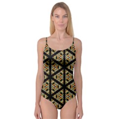 Pattern Stained Glass Triangles Camisole Leotard  by Pakrebo