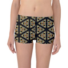 Pattern Stained Glass Triangles Boyleg Bikini Bottoms by Pakrebo