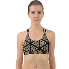 Pattern Stained Glass Triangles Back Web Sports Bra by Pakrebo