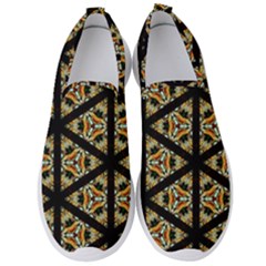 Pattern Stained Glass Triangles Men s Slip On Sneakers