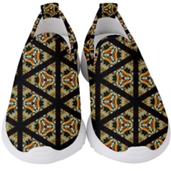 Pattern Stained Glass Triangles Kids  Slip On Sneakers