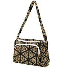 Pattern Stained Glass Triangles Front Pocket Crossbody Bag