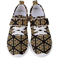 Pattern Stained Glass Triangles Women s Velcro Strap Shoes by Pakrebo