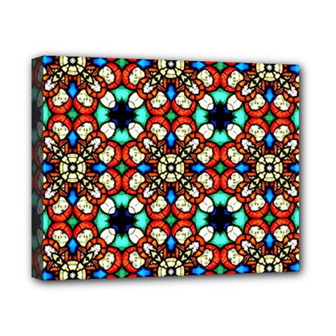 Stained Glass Pattern Texture Face Canvas 10  X 8  (stretched) by Pakrebo