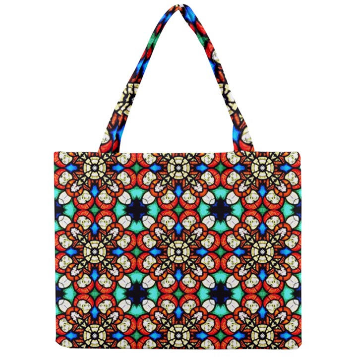 Stained Glass Pattern Texture Face Mini Tote Bag