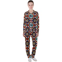 Stained Glass Pattern Texture Face Casual Jacket And Pants Set