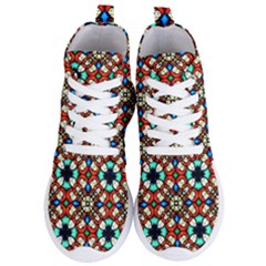 Stained Glass Pattern Texture Face Women s Lightweight High Top Sneakers by Pakrebo