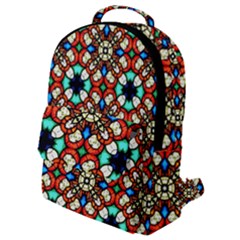 Stained Glass Pattern Texture Face Flap Pocket Backpack (small) by Pakrebo