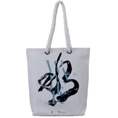 Water Calligraphy  Full Print Rope Handle Tote (small) by EMWdesign