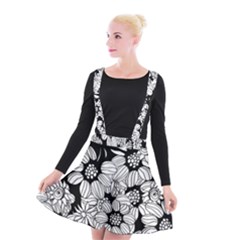 Mandala Calming Coloring Page Suspender Skater Skirt by Pakrebo