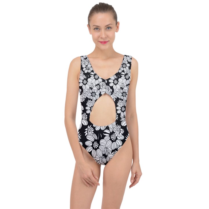 Mandala Calming Coloring Page Center Cut Out Swimsuit