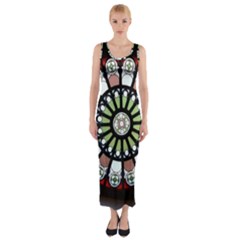 Color Light Glass Fitted Maxi Dress