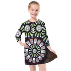 Color Light Glass Kids  Quarter Sleeve Shirt Dress by Pakrebo