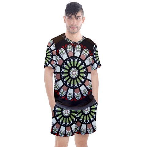 Color Light Glass Men s Mesh Tee And Shorts Set by Pakrebo