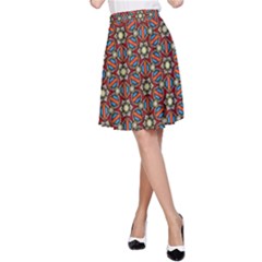 Pattern Stained Glass Church A-line Skirt by Pakrebo