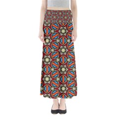 Pattern Stained Glass Church Full Length Maxi Skirt by Pakrebo