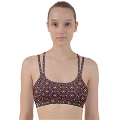 Pattern Stained Glass Church Line Them Up Sports Bra by Pakrebo