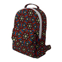 Pattern Stained Glass Church Flap Pocket Backpack (large)