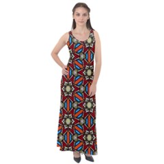 Pattern Stained Glass Church Sleeveless Velour Maxi Dress