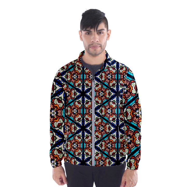 Church Window Stained Glass Texture Windbreaker (Men)