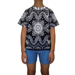 Mandala Calming Coloring Page Kids  Short Sleeve Swimwear by Pakrebo