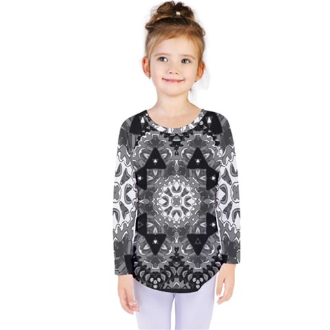 Mandala Calming Coloring Page Kids  Long Sleeve Tee by Pakrebo