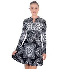 Mandala Calming Coloring Page Long Sleeve Panel Dress by Pakrebo