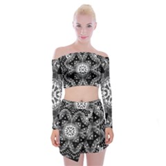 Mandala Calming Coloring Page Off Shoulder Top With Mini Skirt Set by Pakrebo