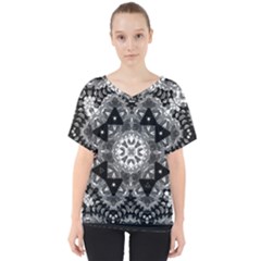 Mandala Calming Coloring Page V-neck Dolman Drape Top by Pakrebo