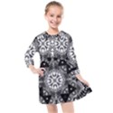 Mandala Calming Coloring Page Kids  Quarter Sleeve Shirt Dress View1