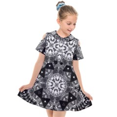 Mandala Calming Coloring Page Kids  Short Sleeve Shirt Dress by Pakrebo