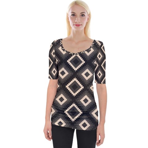 Native American Pattern Wide Neckline Tee by Valentinaart