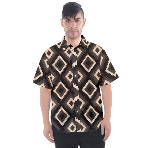 Native American Pattern Men s Short Sleeve Shirt by Valentinaart