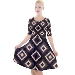 Native American Pattern Quarter Sleeve A-line Dress by Valentinaart