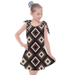 Native American Pattern Kids  Tie Up Tunic Dress by Valentinaart