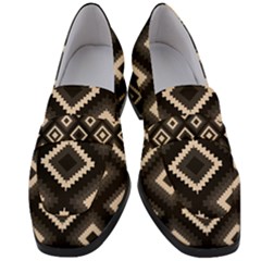 Native American Pattern Women s Chunky Heel Loafers