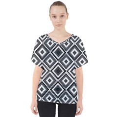 Native American Pattern V-neck Dolman Drape Top by Valentinaart