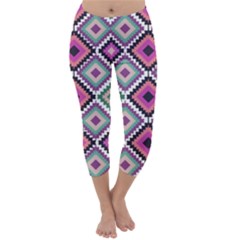 Native American Pattern Capri Winter Leggings  by Valentinaart