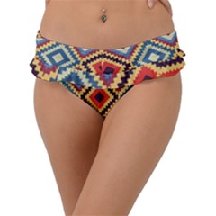 Native American Pattern Frill Bikini Bottom