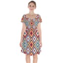 Native American Pattern Short Sleeve Bardot Dress View1