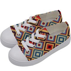 Native American Pattern Kids  Low Top Canvas Sneakers by Valentinaart