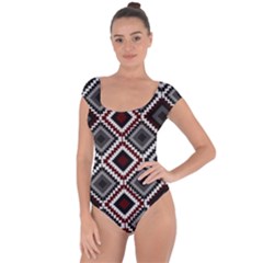 Native American Pattern Short Sleeve Leotard  by Valentinaart