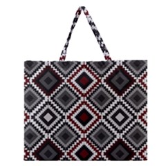 Native American Pattern Zipper Large Tote Bag by Valentinaart