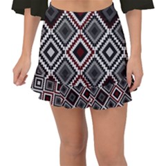 Native American Pattern Fishtail Mini Chiffon Skirt by Valentinaart