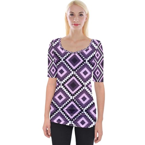 Native American Pattern Wide Neckline Tee by Valentinaart