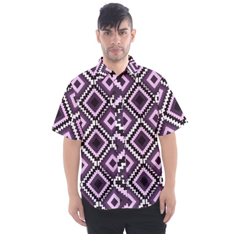 Native American Pattern Men s Short Sleeve Shirt by Valentinaart