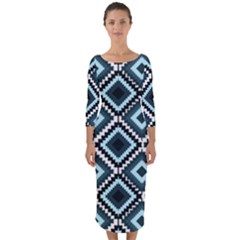 Native American Pattern Quarter Sleeve Midi Bodycon Dress by Valentinaart