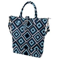 Native American Pattern Buckle Top Tote Bag