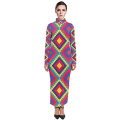 Native American Pattern Turtleneck Maxi Dress by Valentinaart