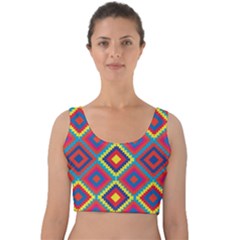 Native American Pattern Velvet Crop Top by Valentinaart